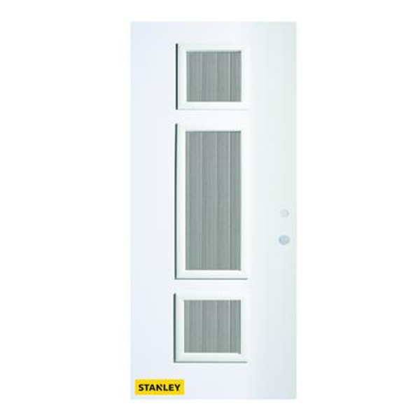 32 In. x 80 In. Marjorie Flutelite 3-Lite Prefinished White Left-Hand Inswing Steel Entry Door