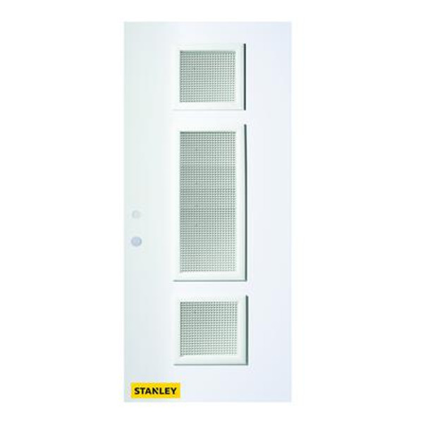 32 In. x 80 In. Marjorie Jingoish 3-Lite Prefinished White Right-Hand Inswing Steel Entry Door