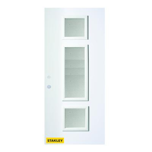 34 In. x 80 In. Marjorie Gingoshi 3-Lite Prefinished White Right-Hand Inswing Steel Entry Door