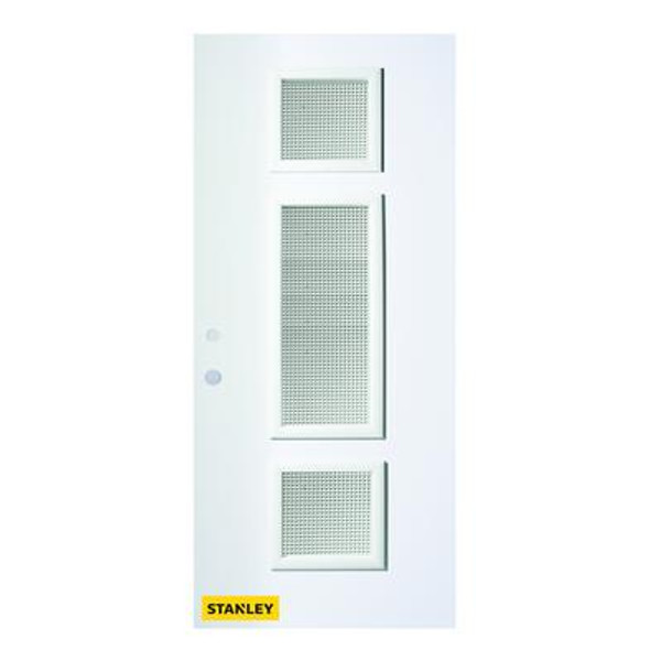 36 In. x 80 In. Marjorie Gingoshi 3-Lite Prefinished White Right-Hand Inswing Steel Entry Door