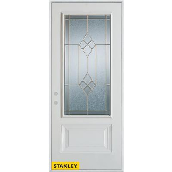 Geometric Zinc 3/4 Lite 1-Panel White 34 In. x 80 In. Steel Entry Door - Right Inswing