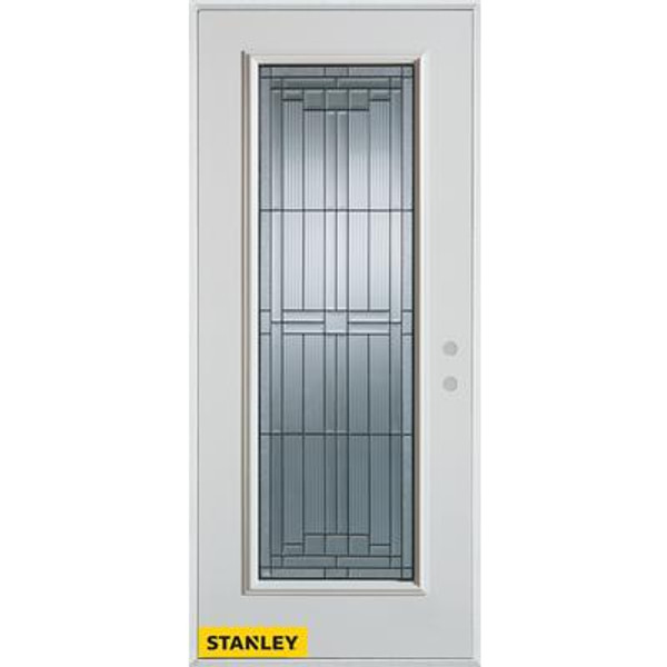 Architectural Zinc Full Lite White 32 In. x 80 In. Steel Entry Door - Left Inswing