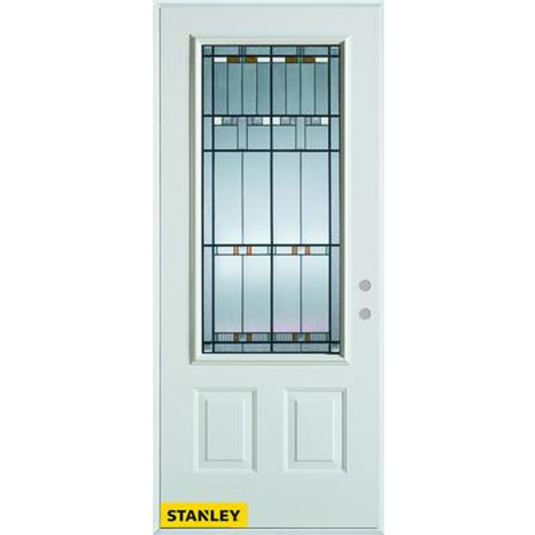 Architectural Patina 3/4 Lite 2-Panel White 32 In. x 80 In. Steel Entry Door - Left Inswing