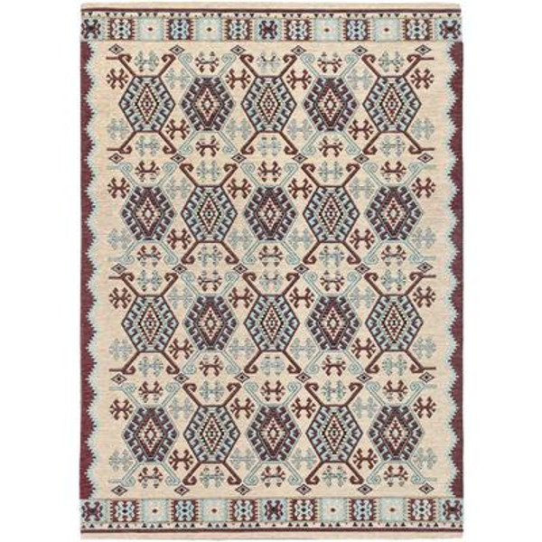 Portico Ivory Viscose/Chenille Rug - 5 Ft. 3 In. x 7 Ft. 7 In.