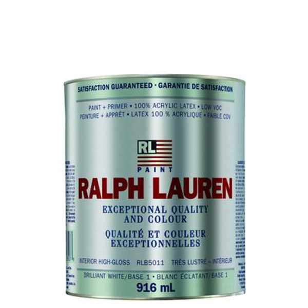 Ralph Lauren Interior Paint- High-Gloss- Brilliant White/Base 1- Quart