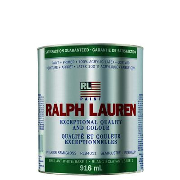 Ralph Lauren Interior Paint- Semi-Gloss- Brilliant White/Base 1- Quart