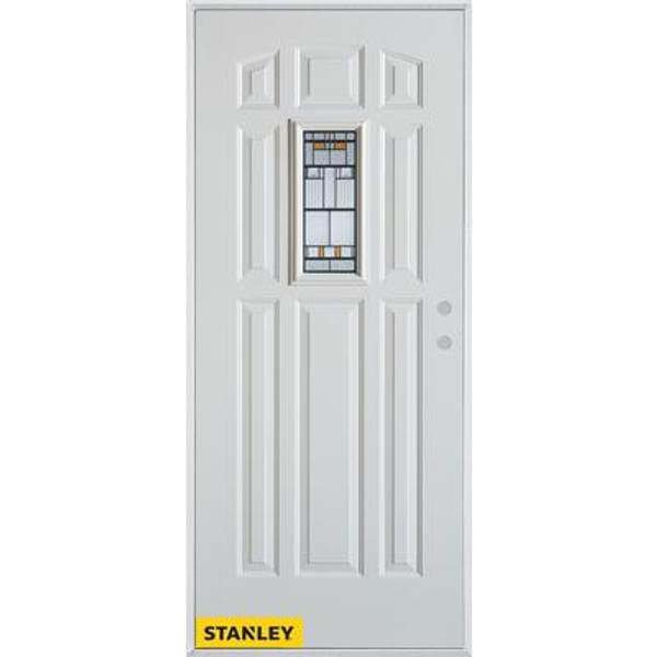 Architectural Patina Rectangular Lite 8-Panel White 32 In. x 80 In. Steel Entry Door - Left Inswing