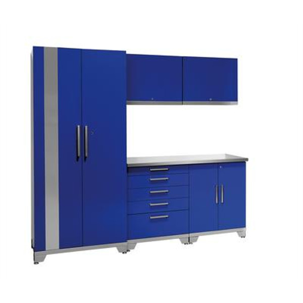 NewAge Products Performance Plus  Series 7 Feet 8 Inch 6 Pc Cabinet Set Metal Cabinet Set in Blue