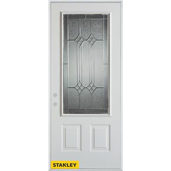Orleans Zinc 3/4 Lite 2-Panel White 36 In. x 80 In. Steel Entry Door - Right Inswing