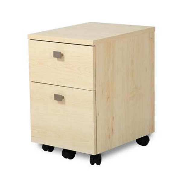 Interface 2-Drawer Mobile File Cabinet; Natural Maple