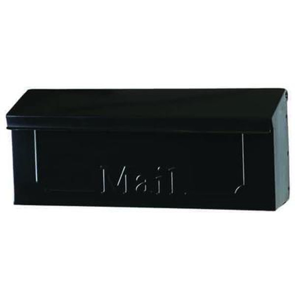 Townhouse Black Steel Horizontal Wall-Mount Mailbox