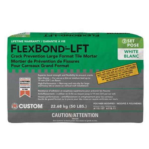 FlexBond LFT Crack Prevention Medium Bed Mortar White - 50 lb.