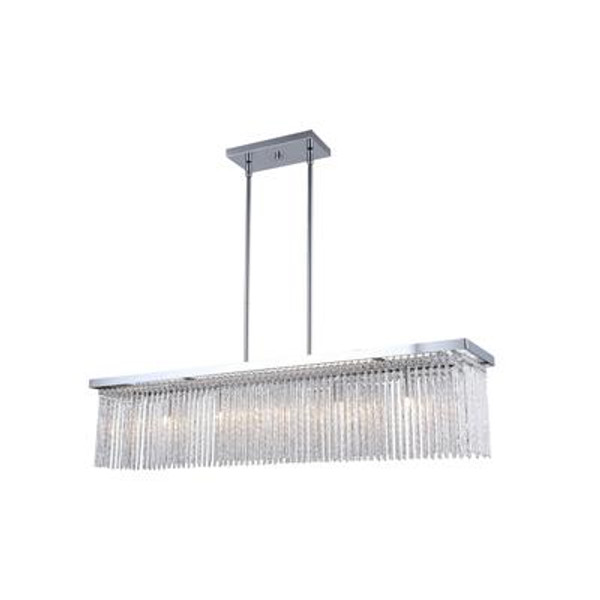 ARLO 5 Light Chrome with Aluminum and Crystal Chandelier