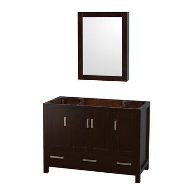 Sheffield 48 In. Vanity Cabinet with Medicine Cabinet in Espresso