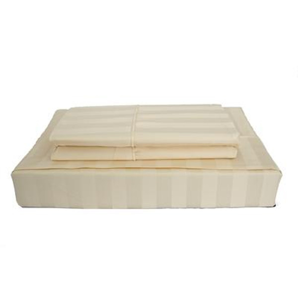 310TC Bamboo Stripe Sheet Set; Beige; King