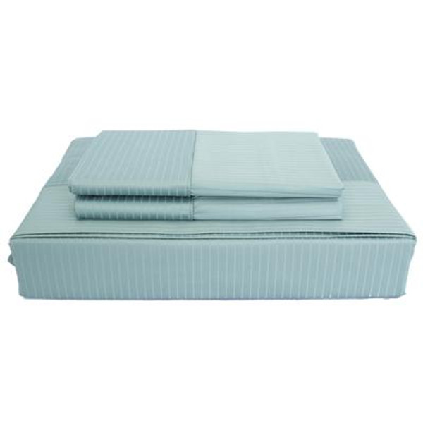 600TC Tuxedo Stripe Sheet Set; Blue; King