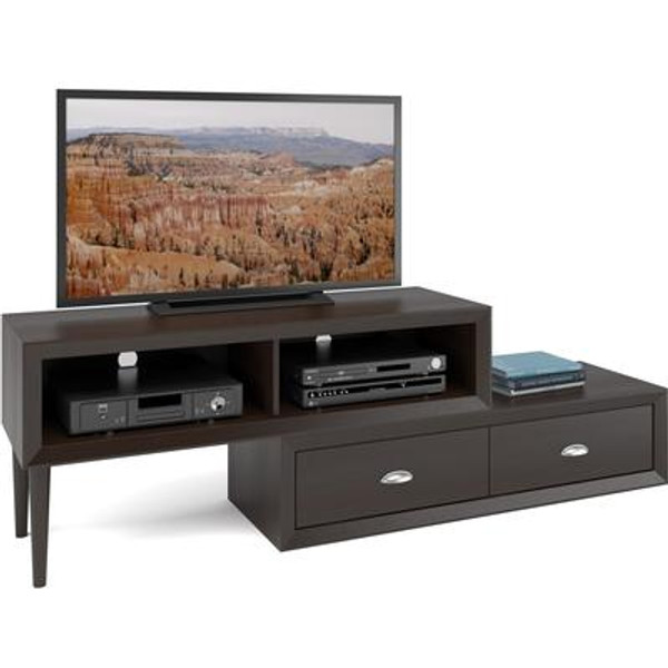 TLK-883-B Lakewood Two-Tiered Adjustable TV Bench in Espresso Finish