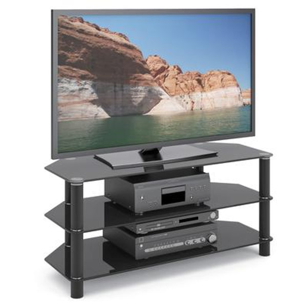 TRA-703-T Trinidad Black Glass TV/Component Stand
