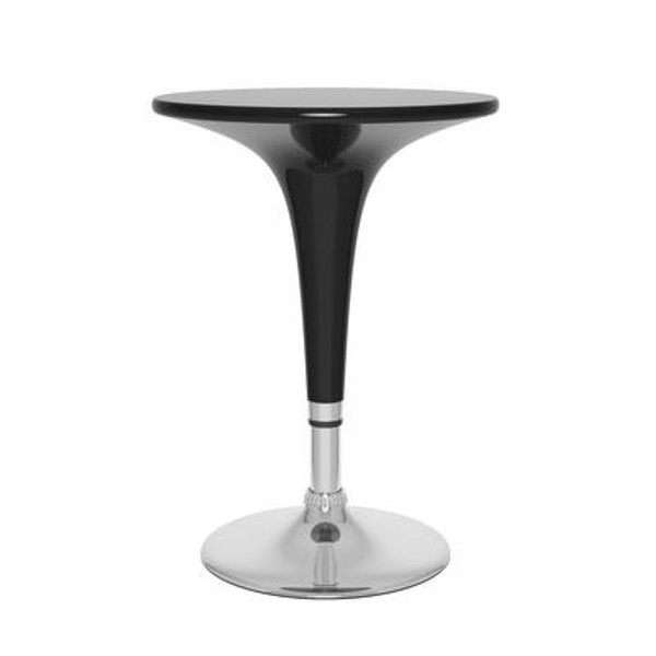 T-401-BAD Adjustable Height Bar Table in Black Gloss
