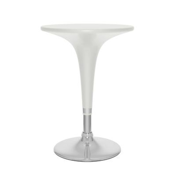 T-411-BAD Adjustable Height Bar Table in White Gloss