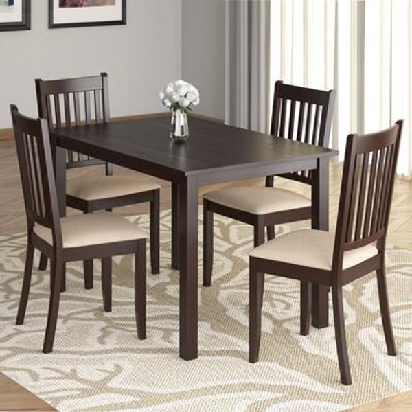 DRG-595-Z Atwood 5pc Dining Set; with Beige Microfiber Seats