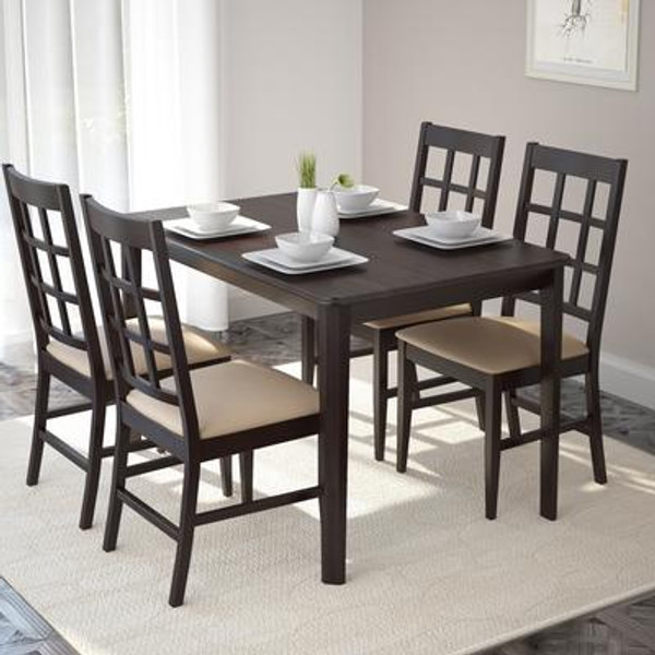 DRG-695-Z Atwood 5pc Dining Set; with Grey Stone Leatherette Seats