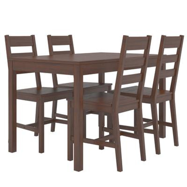 DTC-874-T Dapper Brown Stained Kitchen Set with 4 Chairs