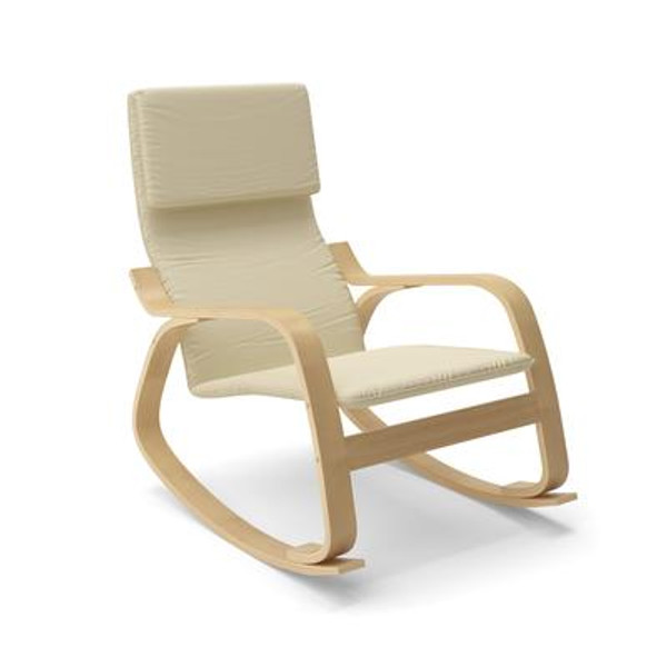 LAQ-665-C Aquios Bentwood Contemporary Rocking Chair in Warm White
