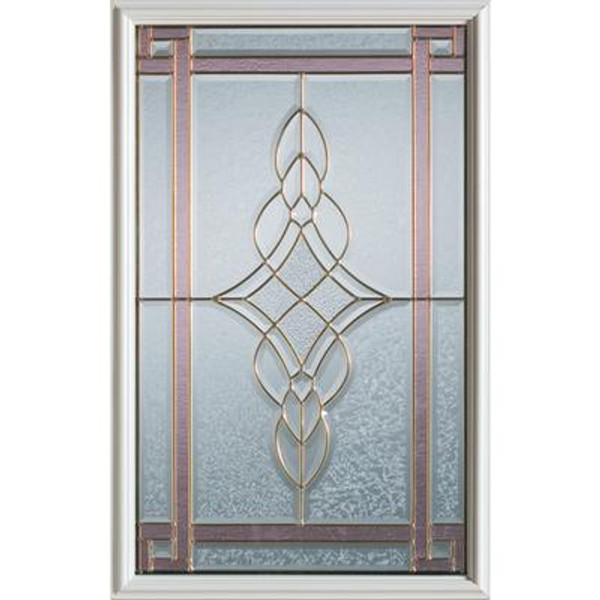 Art Deco 1/2 Lite Decorative Glass with Brass Caming
