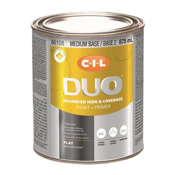 CIL DUO Interior Flat Medium Base / Base 2; 875 mL