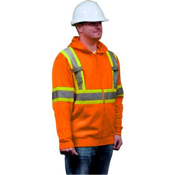 Hooded Fleece Sweatshirt Orange 3XLarge
