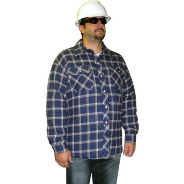 Lined Quilted Plaid Shirt Large