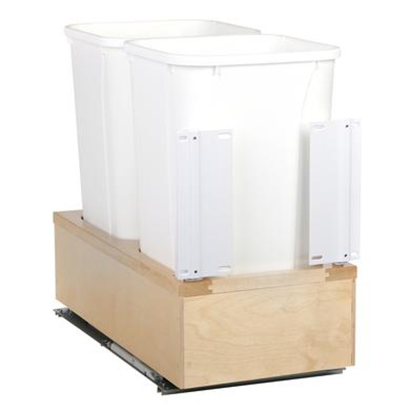 11-5/8 In. x 22-3/8 In. x 19-5/8 In. Undermount 27 QT. Soft-Close Double Trash Cans