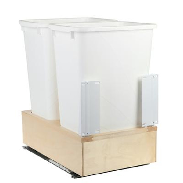 16-7/8 In. x 22-7/16 In. x 23-1/32 In. Undermount 50 QT. Soft-Close Double Trash Cans