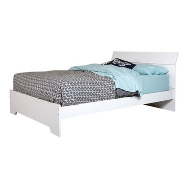 Bel Air Queen Platform Bed with Headboard (60&#148;); Pure White