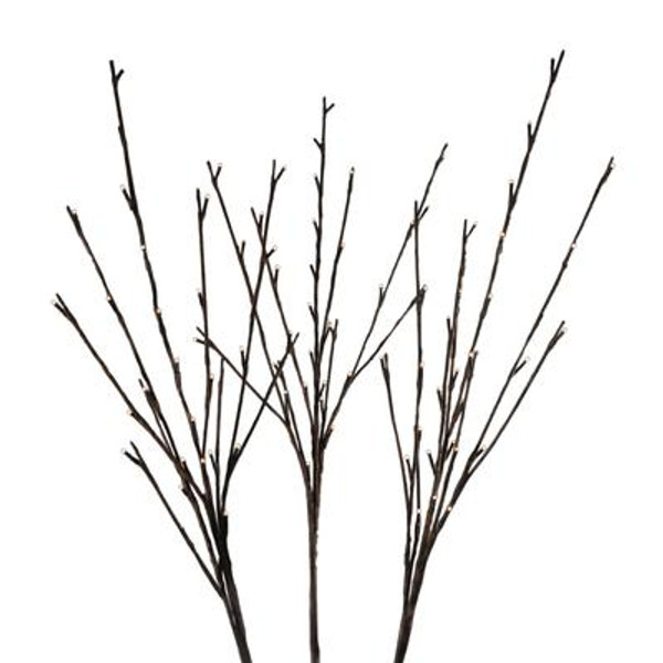 Floral Lights - Lighted Willow Branch (Set of 3 branches); with 96 lights; Indoor only; 40 Inch H