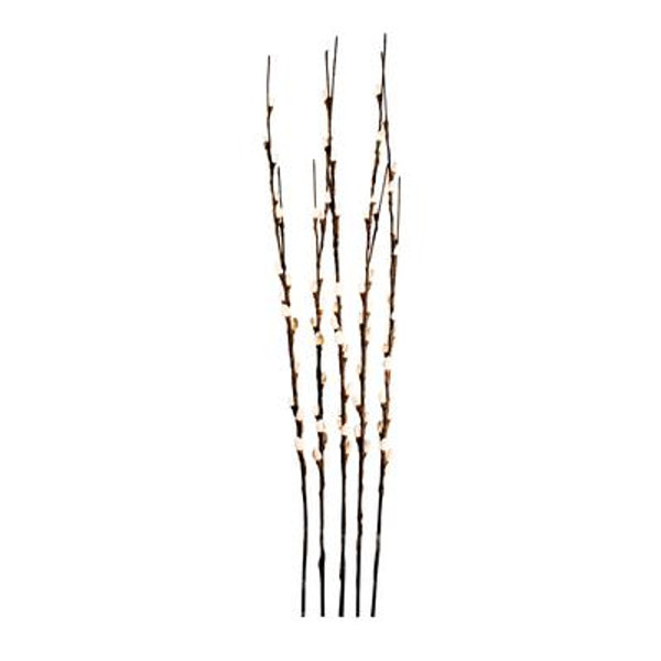 Floral Lights - Lighted Pussy Willow Branch (Set of 5 branches); with 80 lights; Indoor only; 40 Inch H