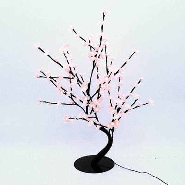 Floral Lights &#150; Lighted Pink Cherry Blossom Bonsai tree with 128 LED bulbs; Indoor only; 32 Inch  high; AC Adaptor