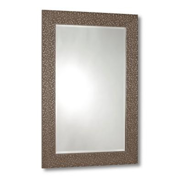 Decorative Framed Mirror; Sterling Silver  16 In x 20 In  (22 In x26 In)