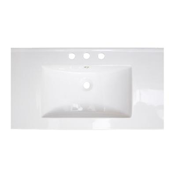 31 In. W X 22 In. D Ceramic Top In White Color For 8 In. O.C. Faucet - Chrome