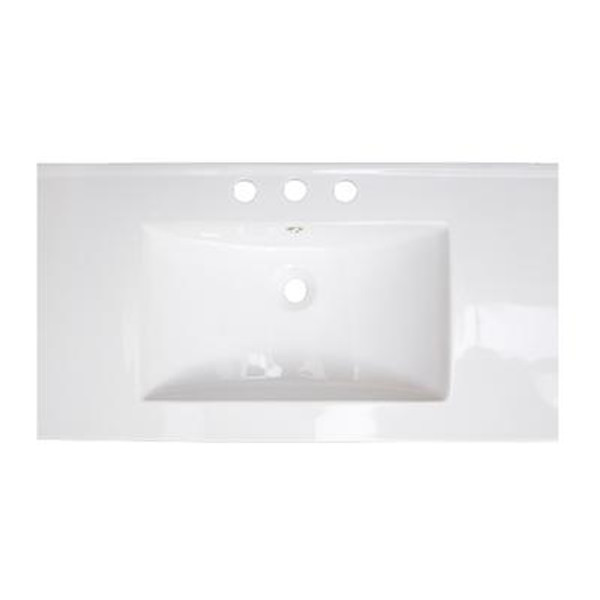 31 In. W X 22 In. D Ceramic Top In White Color For 8 In. O.C. Faucet - Brushed Nickel