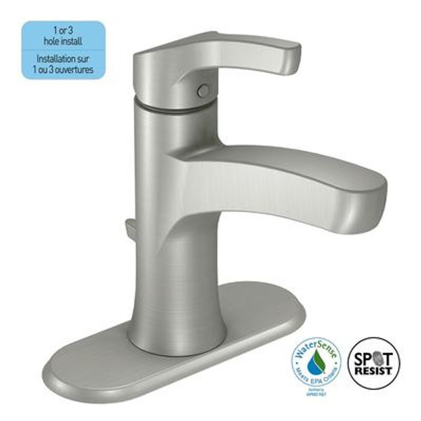 Danika 1 Handle Lavatory Faucet - Spot Resist Brushed Nickel Finish