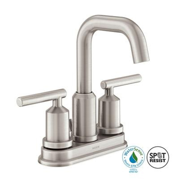 Gibson 2 Handle Lavatory Faucet - Spot Resist Brushed Nickel Finish