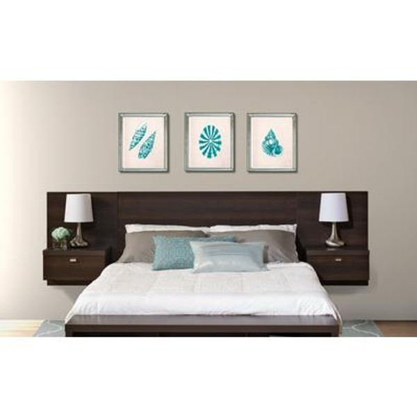 Series 9 Designer Floating Queen Headboard With Nightstands