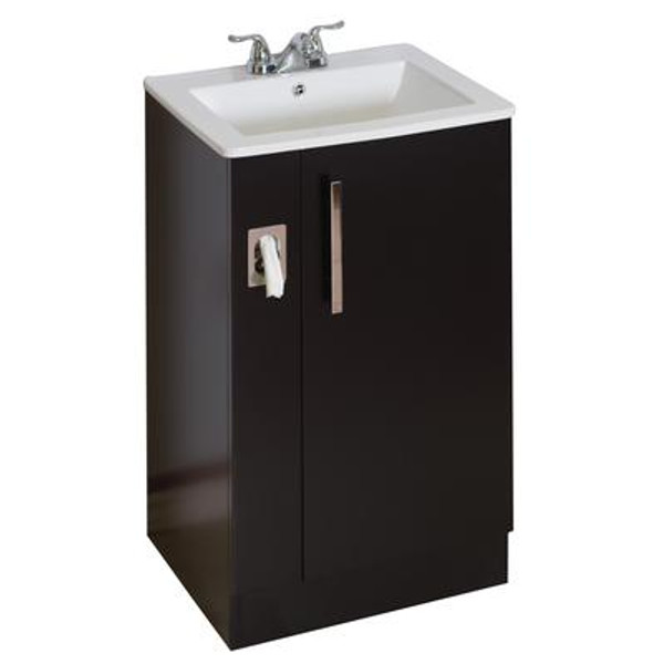 20 In. W x 17 In. D Traditional Birch Wood-Veneer base de meuble-lavabo Only in Dark Walnut