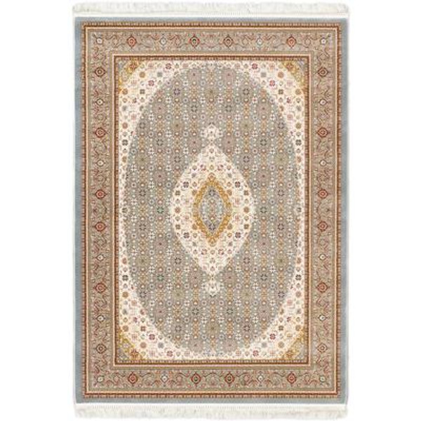 Hand loomed King David Gray Silk Rug - 3 Ft. 11 In. x 5 Ft. 7 In.