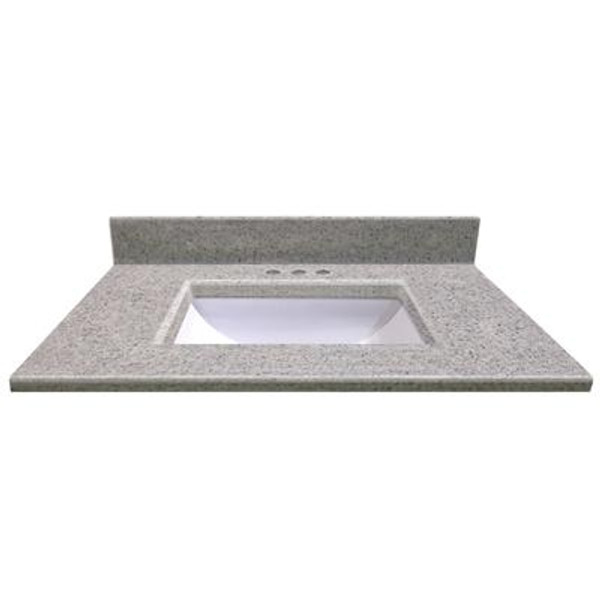 31 In. W x 22 In. D Montreal Moonscape Vanity Top with Undermount Wave Bowl