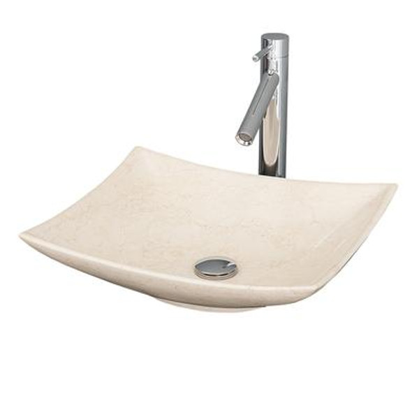 Arista Vessel Vanity Bathroom Sink in Ivory Marble