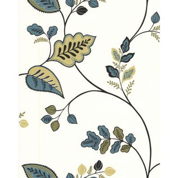 Folklore Green And Teal Wallpaper Sample