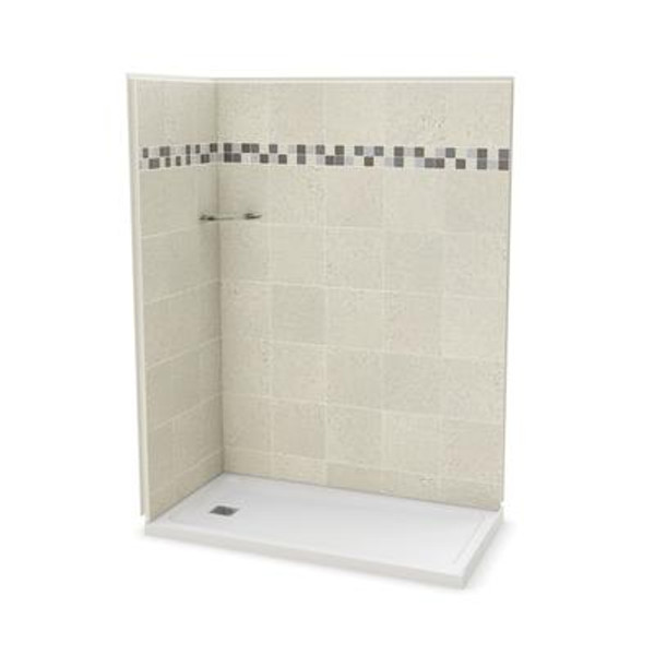 Utile 60 In. Stone Sahara Left Hand Corner Shower Kit